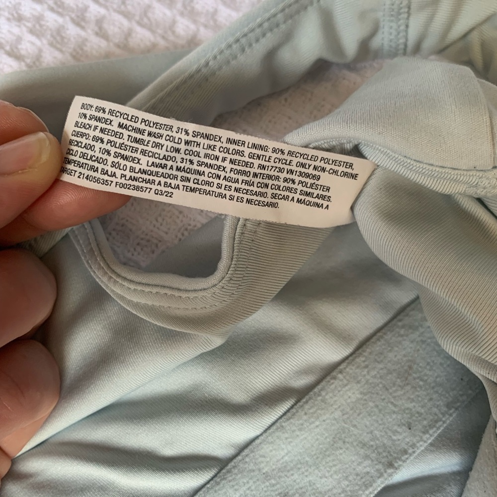 All in Motion Longline Cropped Tank Sport Bra Light Medium Support Mint Green XL - Picture 6 of 12